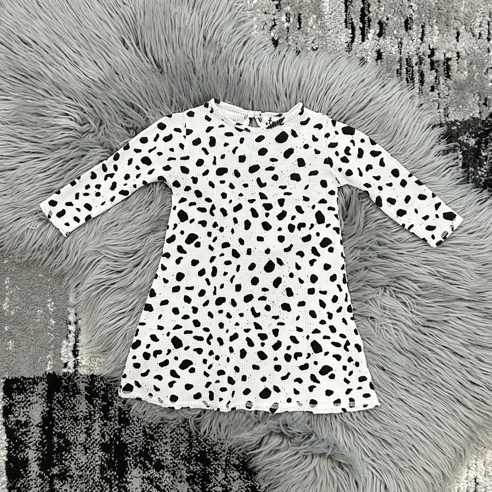 Noé & Zoë Baby Girls Black Mash Waffle‎ Knit Dress Size 3-6 Month NEW ($46)